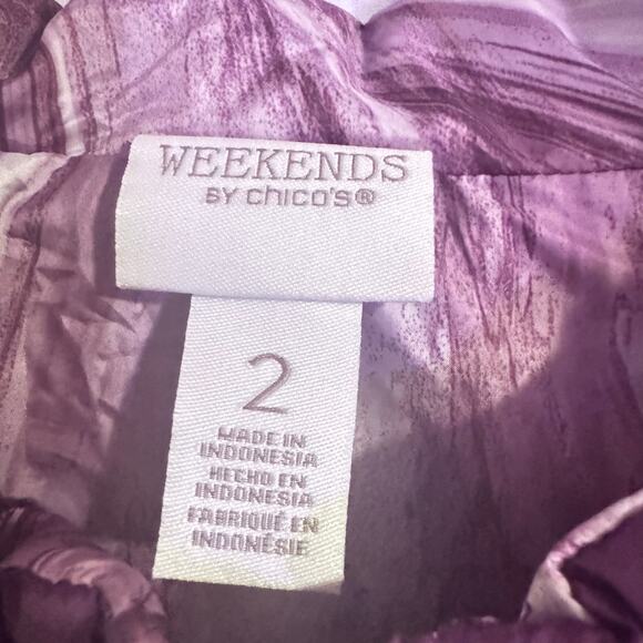 Chico’s SZ 2 Purple Puffy Vest GORGEOUS - Picture 3 of 5